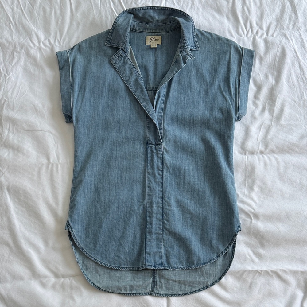 J. Crew Light Blue Denim Button-Up Shirt